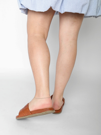 Porto Leather Cognac Brown Women's Sandals VIBAe