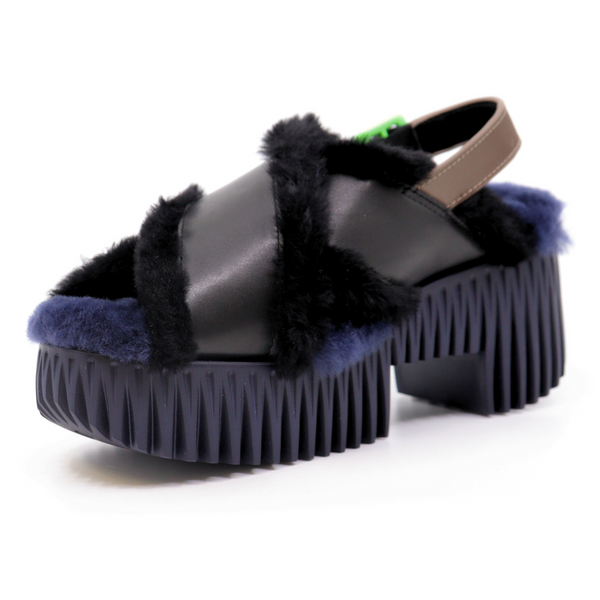 Plia Puffy Black Women's Sandals Platforms 4CCCCEES    