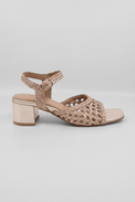 Wendi Pink Mix Woven Leather Women's Sandals Heels Bos & Co