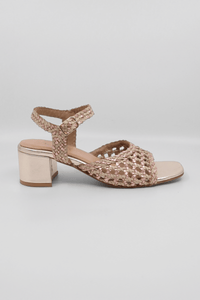 Wendi Pink Mix Woven Leather Women's Sandals Heels Bos & Co