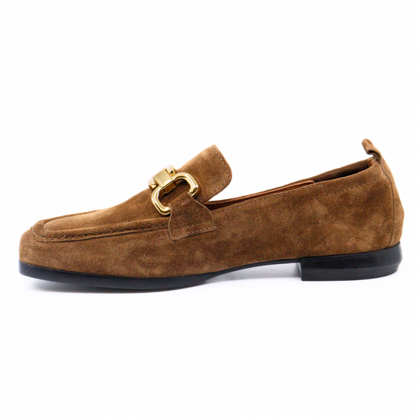 Lena Crosta Suede Camel Women's Shoes Loafers Homers    