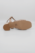 Wendi Pink Mix Woven Leather Women's Sandals Heels Bos & Co