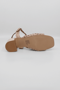 Wendi Pink Mix Woven Leather Women's Sandals Heels Bos & Co