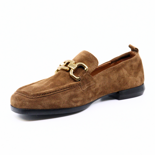 Lena Crosta Suede Camel Women's Shoes Loafers Homers    