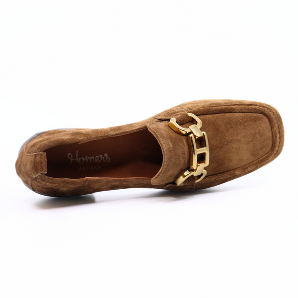 Lena Crosta Suede Camel Women's Shoes Loafers Homers    