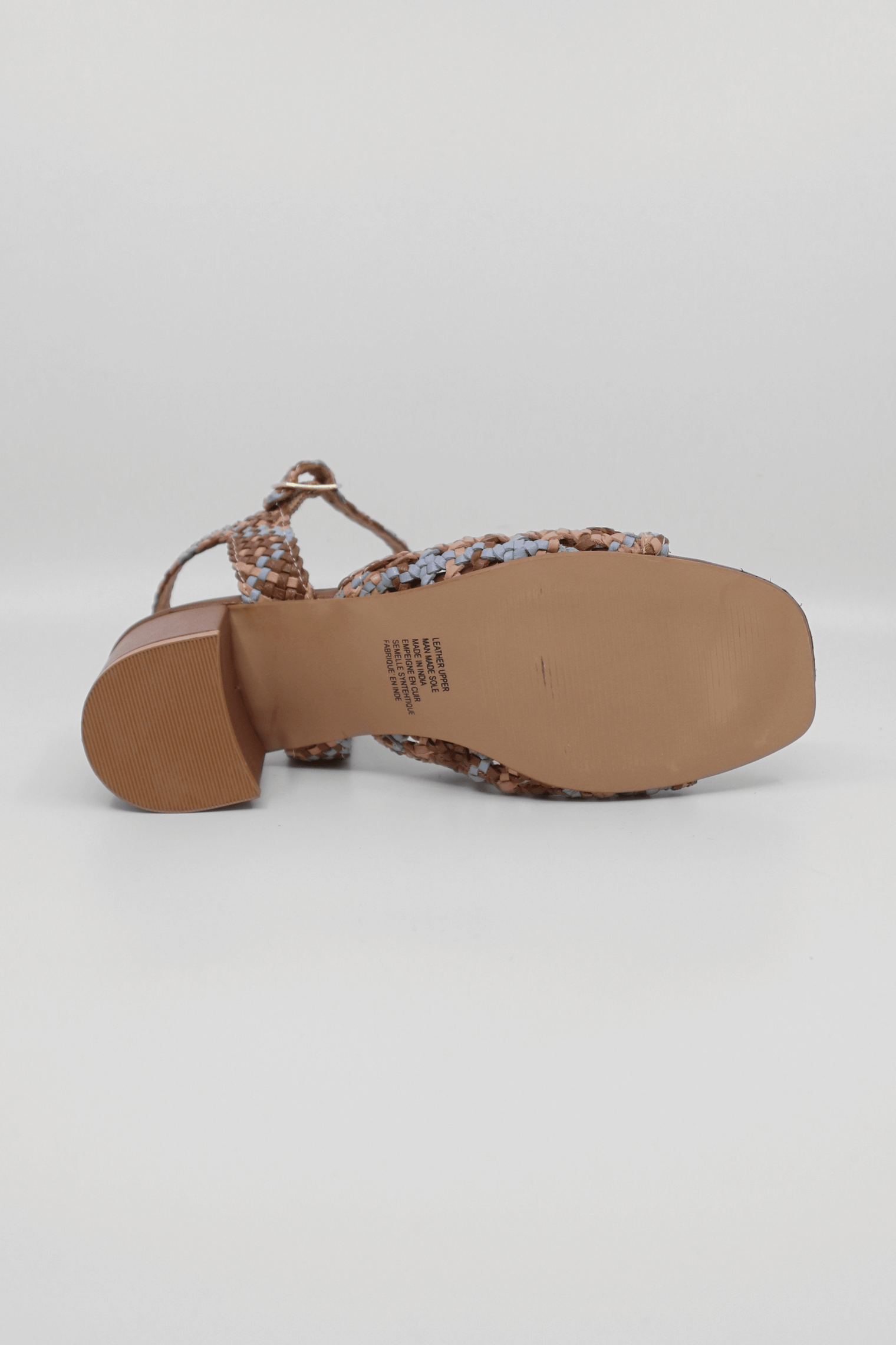 Wendi Tan Mix Woven Leather Women's Sandals Heels Bos & Co