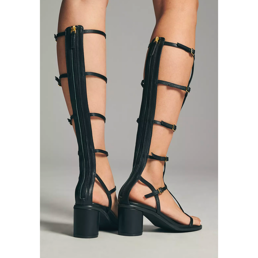 Women's athena 23 black strappy high heel sandal by ALL BLACK