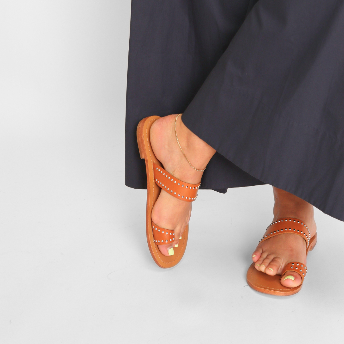 Amelie Tiny Stud Sandal Cognac Women's Sandals Free People