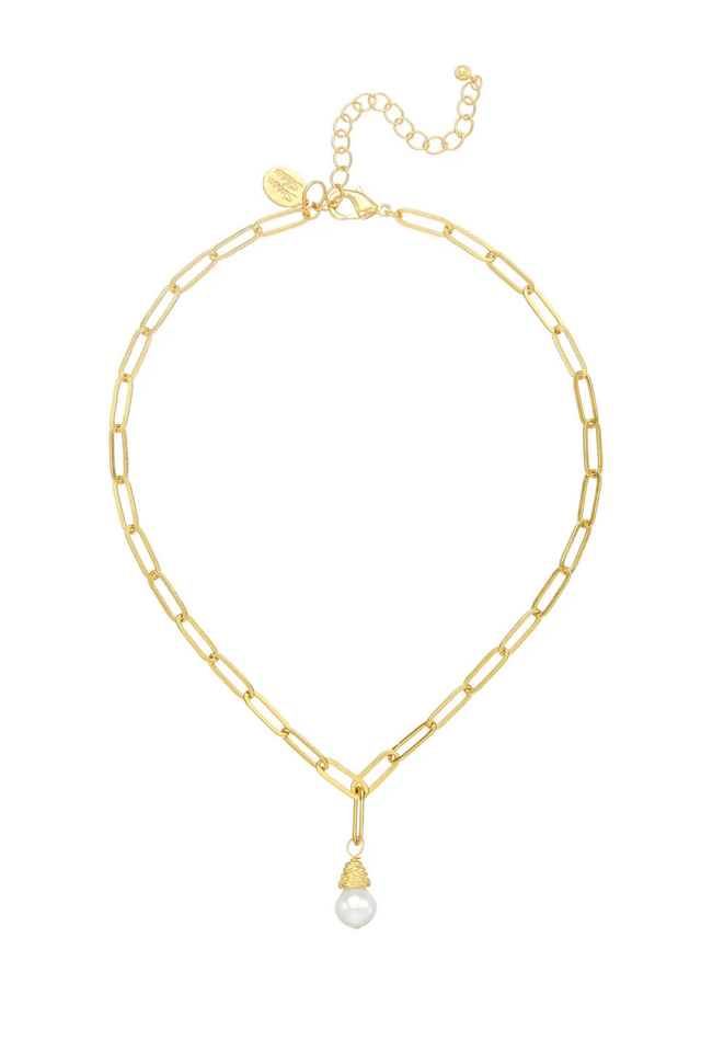 Pearl Paperclip Necklace Gifts + Accessories Jewelry Susan Shaw