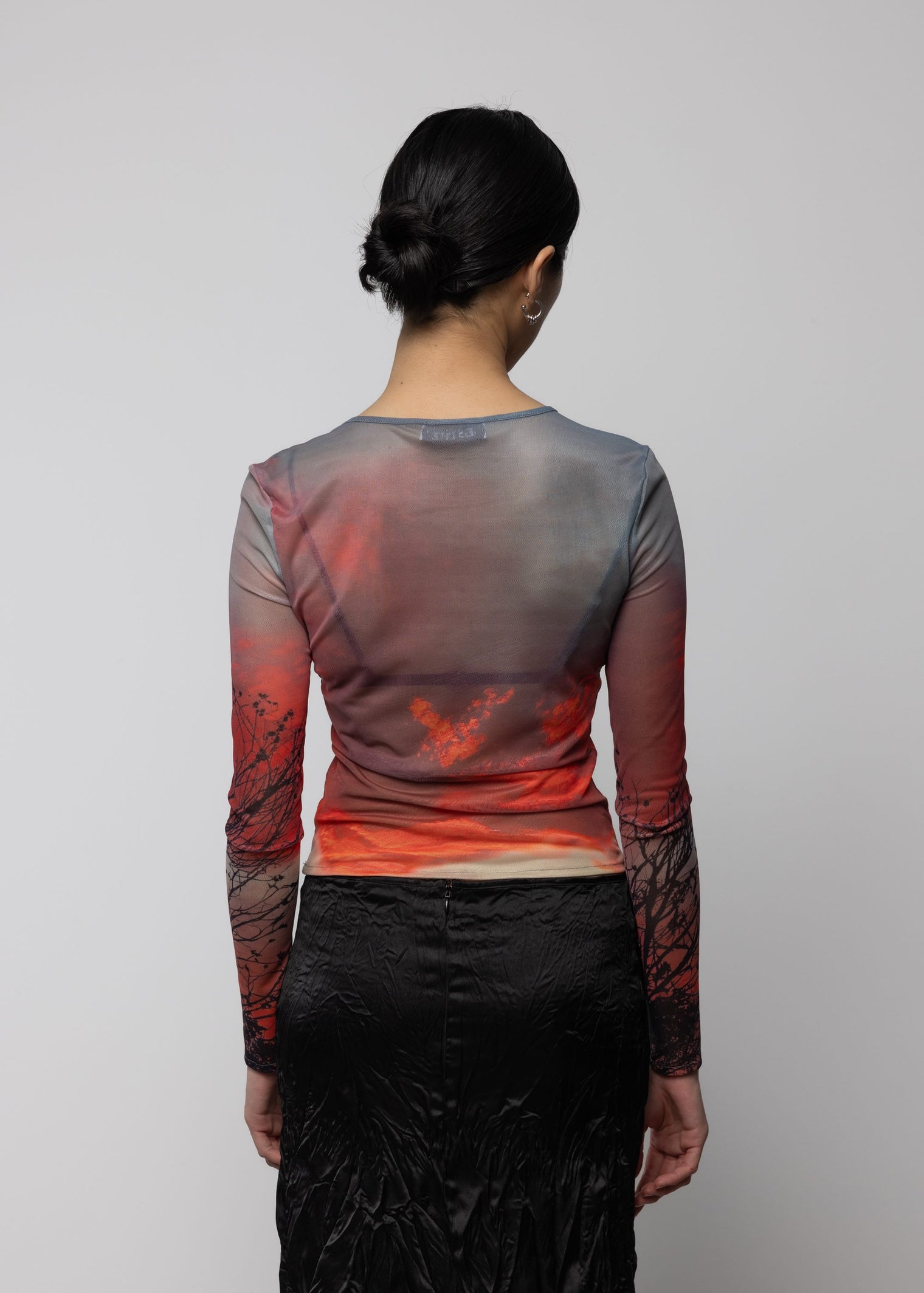 Mesh Long Sleeve Top Crimson Rust Women's Tops Esthé