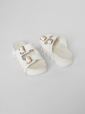 Cleopatra Bright White Vachetta Women's Sandals Platforms Bussola