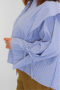 Marion Shirt Blue Stripe Women's Tops Norr