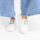 Brilliant Sneaker White Pebbled Leather Women's Sneakers Gabor    