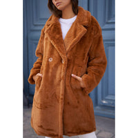 FAUX FUR COAT CAMEL Women's Outerwear Choklate Paris    