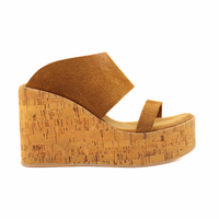 Aurora Cognac Women's Sandals Platforms Antelope