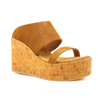Aurora Cognac Women's Sandals Platforms Antelope