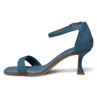 Leah Ankle Strap Denim Women's Sandals Heels Shoe the Bear    