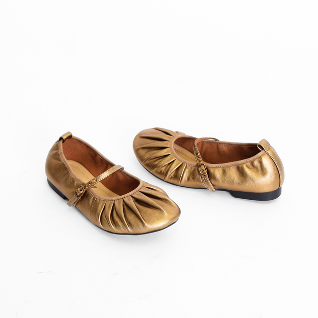 Mila Bronze Metallic Women's Shoes Flats Ayalla