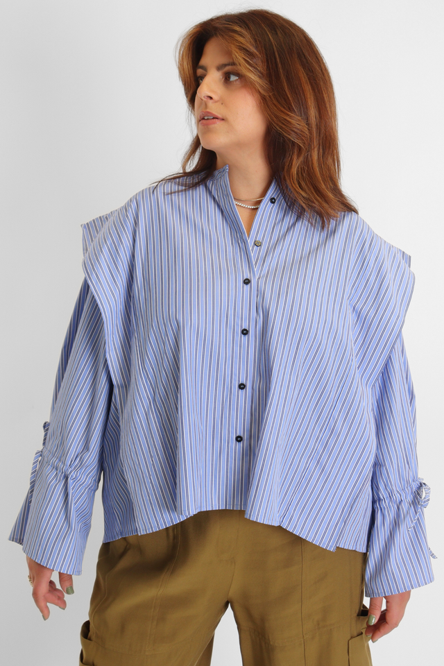 Marion Shirt Blue Stripe Women's Tops Norr