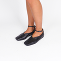 Whip Stitch Black Flat Women's Shoes Flats I.N.K. Shoes    