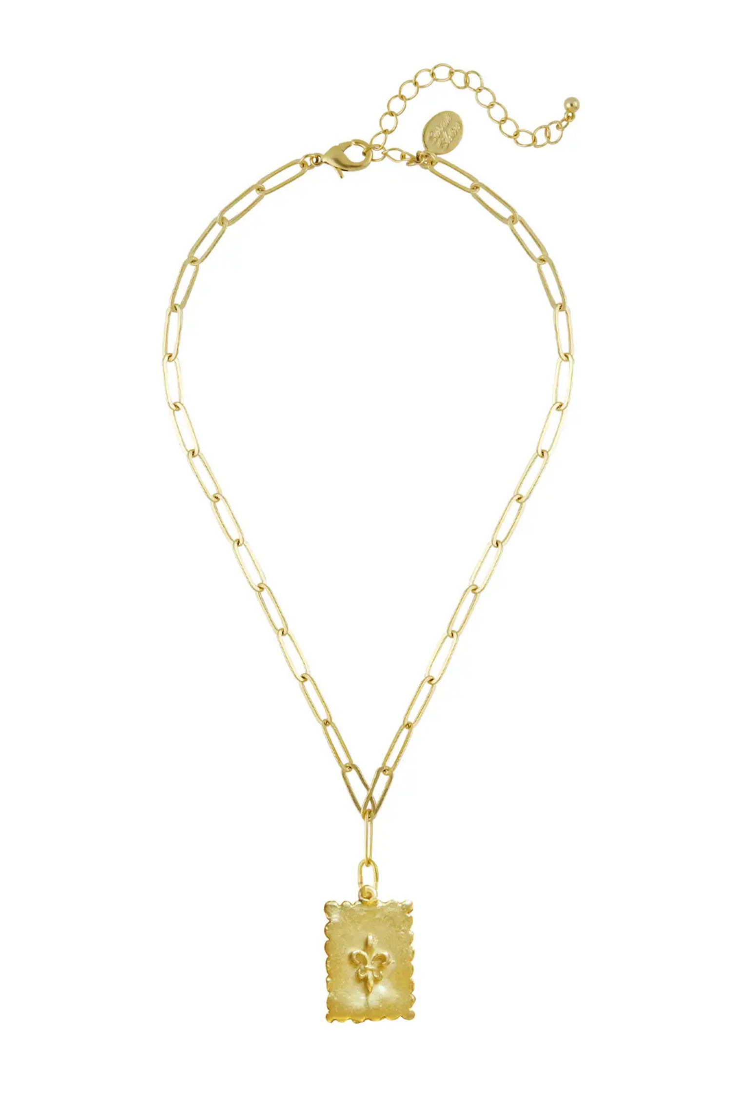 Fleur De Lis Stamp Necklace