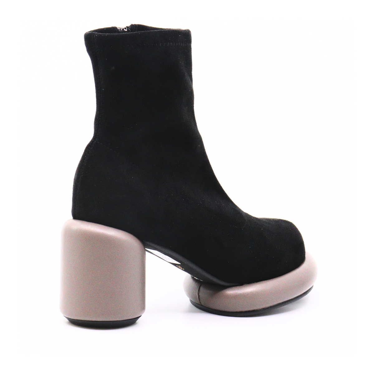 Mod Stretch Grey Women's Boots Heels All Black    