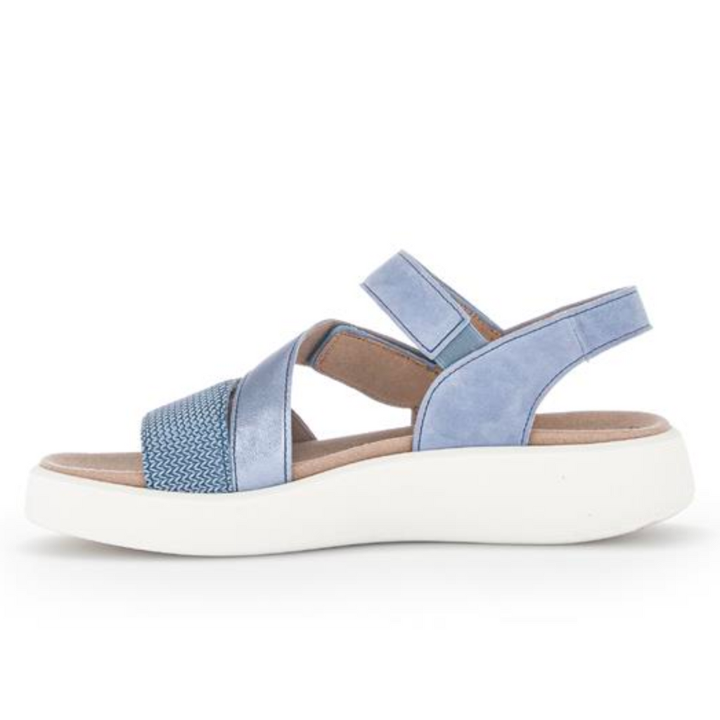 Women's strappy sandal blue velcro adjustable by Gabor