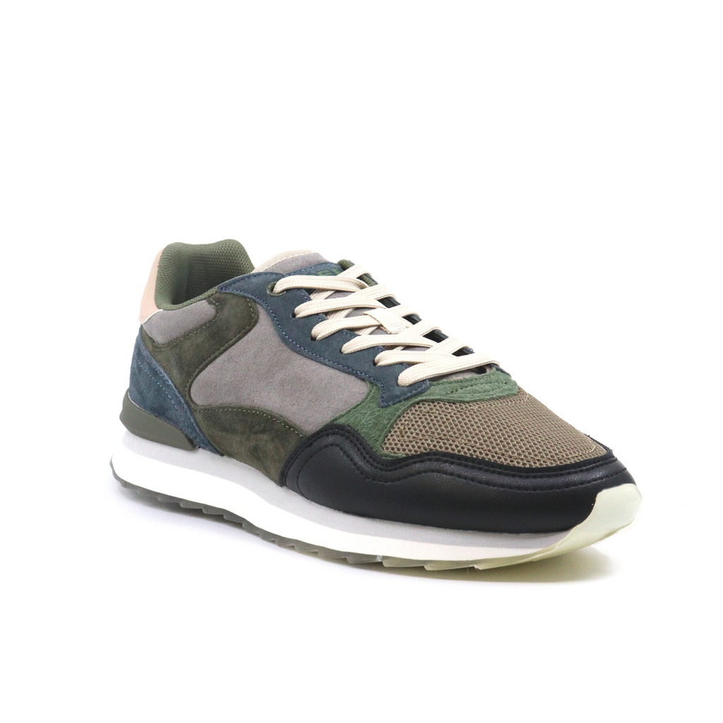 Men's multi-color leather and suede lace-up sneaker QUEBEC MEN'S by HOFF