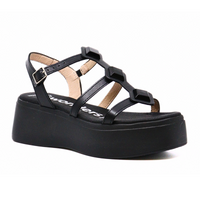 Studded Strappy Platform Black Women's Sandals Platforms Wonders    