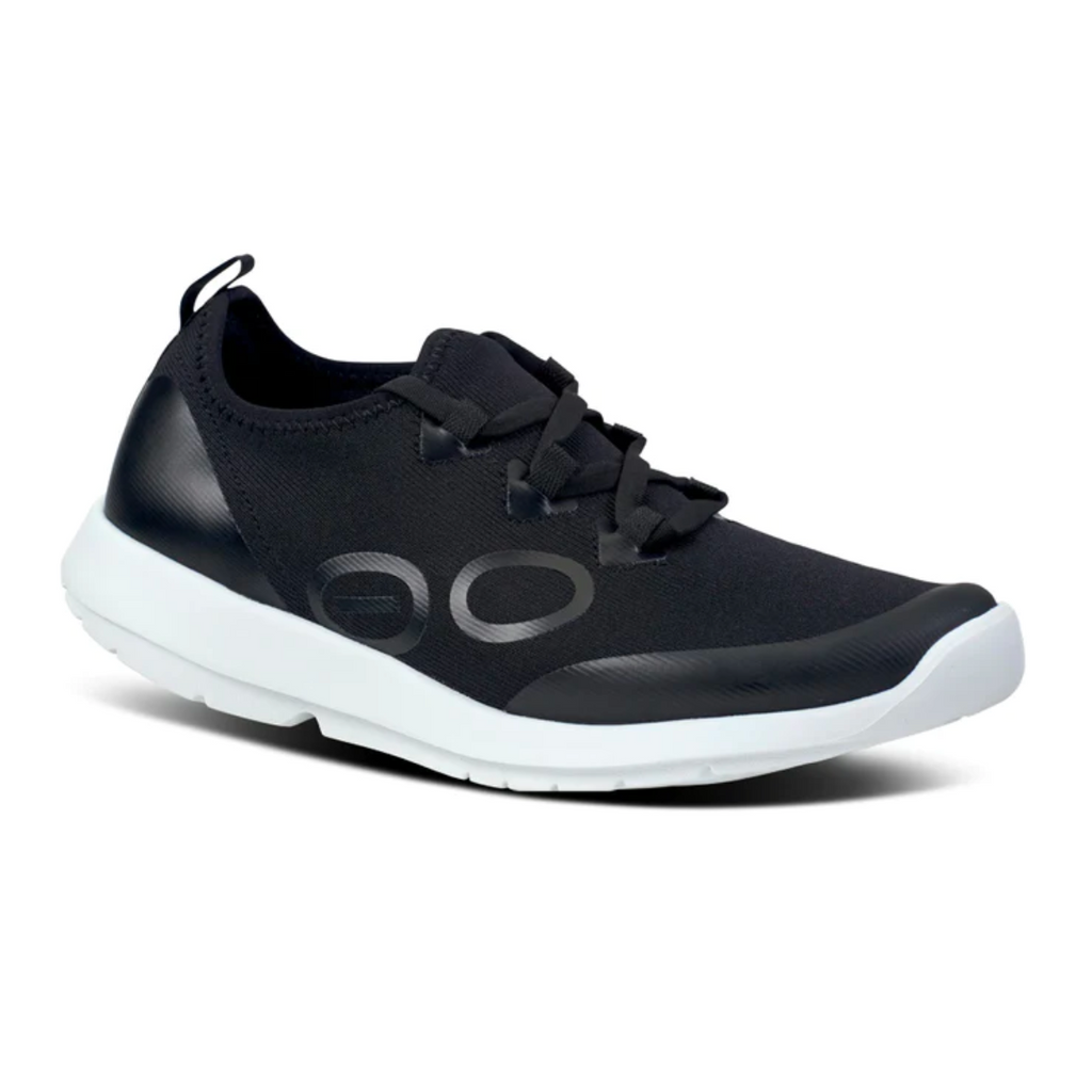 Women's OOMG SPORT LACE WHITE/BLACK lace up sneaker by Oofos