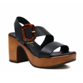 Con Clase Black Women's Sandals Heels All Black    