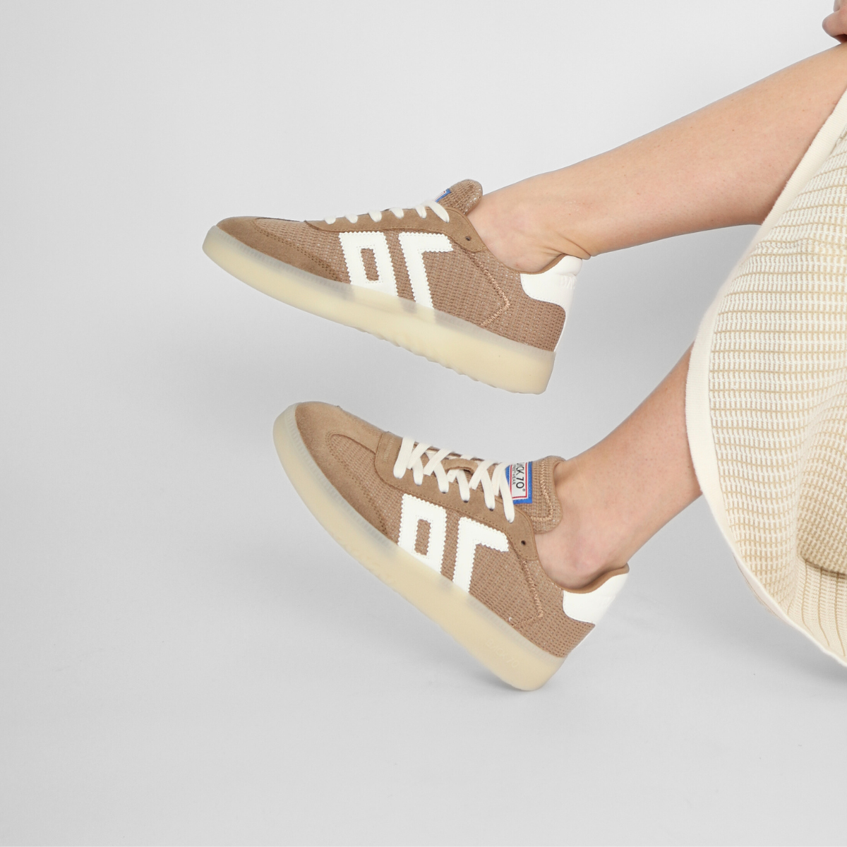 Denver Sacco Beige Women's Sneakers Platforms Back 70