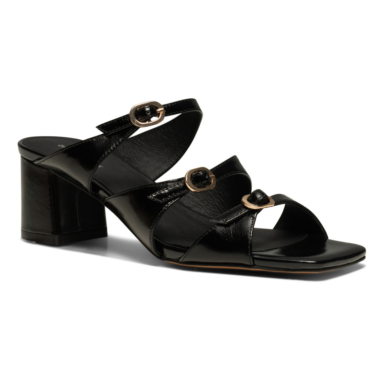 Hanna Buckle Mule Black Women's Sandals Heels Shoe the Bear    