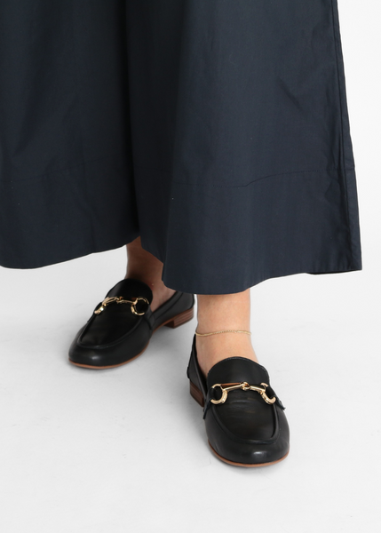 Sabina Black Leather Loafers Chic Women's Shoes with Gold Detail The Sl Collective Sabina Black Leather Loafers Chic Women's Shoes with Gold Detail The Sl Collective