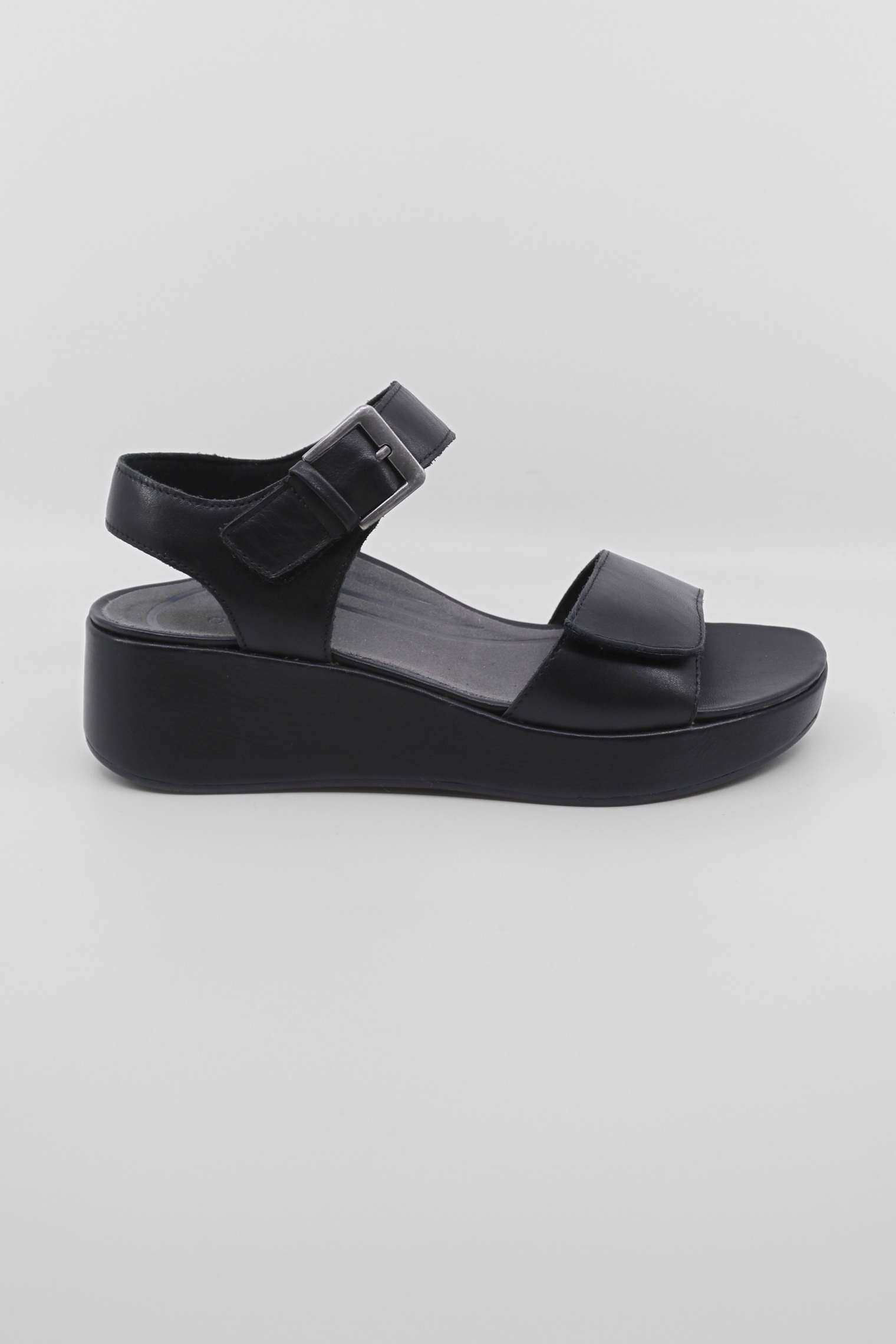 Ariel Black Women's Sandals Platforms Aetrex
