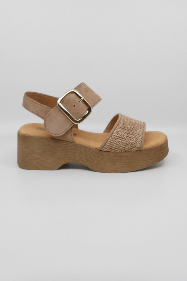 84.526.44 Raffia Laht Women's Sandals Platforms Gabor