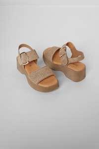 84.526.44 Raffia Laht Women's Sandals Platforms Gabor