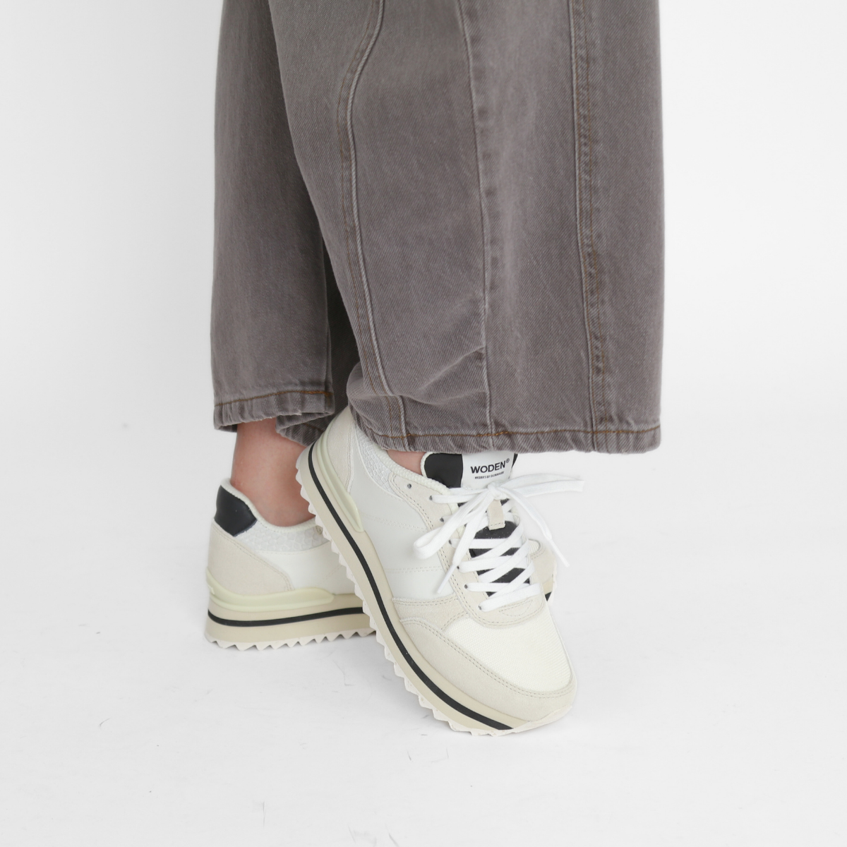 Ronja Plateau Whisper White Women's Sneakers Platforms Woden