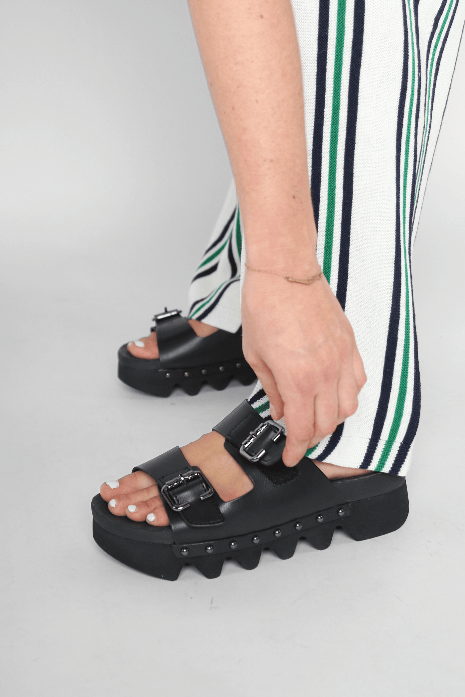 Cleopatra Black Vachetta Women's Sandals Platforms Bussola