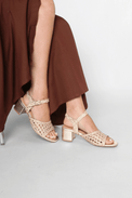 Wendi Pink Mix Woven Leather Women's Sandals Heels Bos & Co