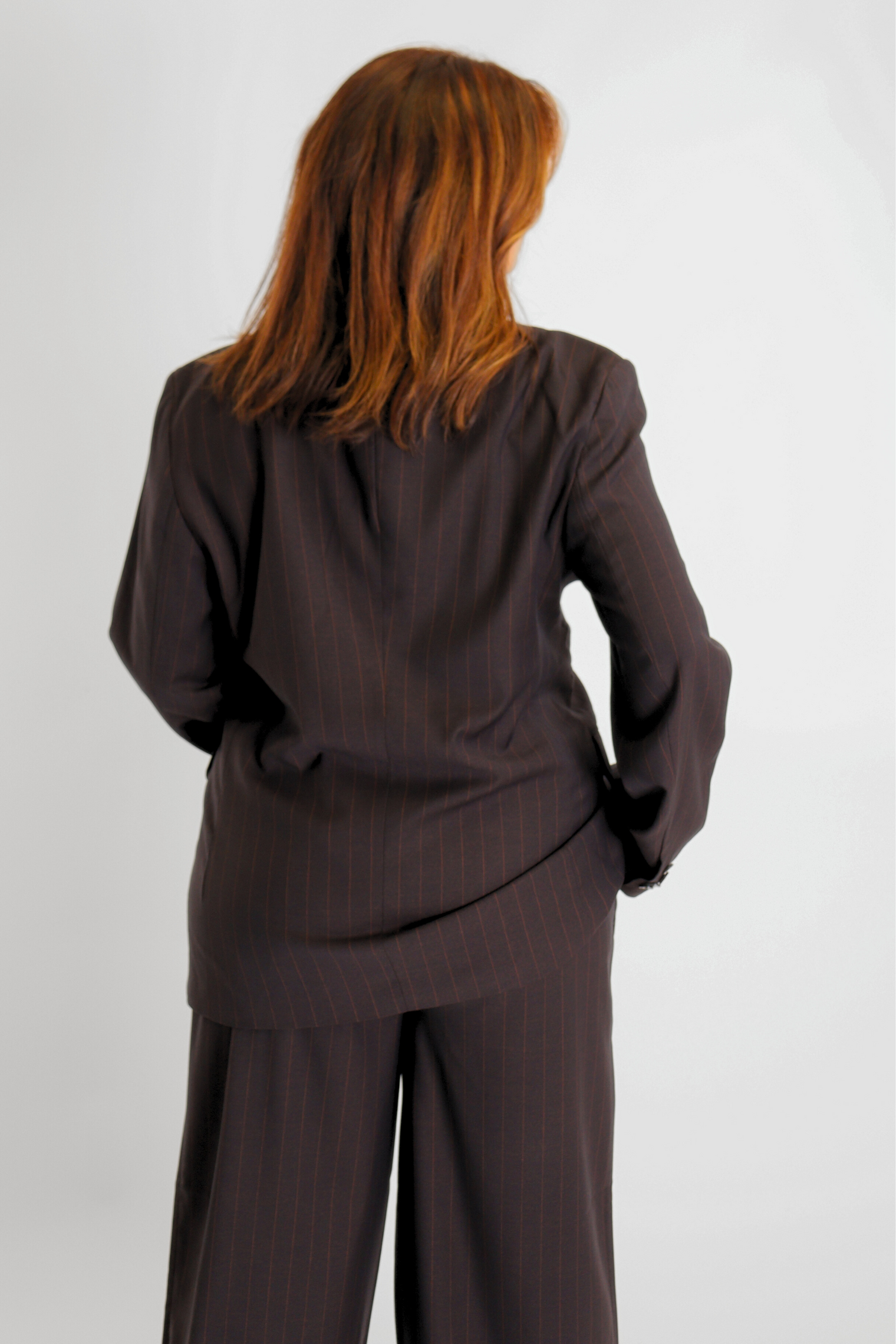 Kandria Shaped Blazer Brown Pinstripe Women's Tops Outerwear Norr