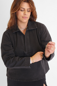 Hannali V-Neck Denim Top