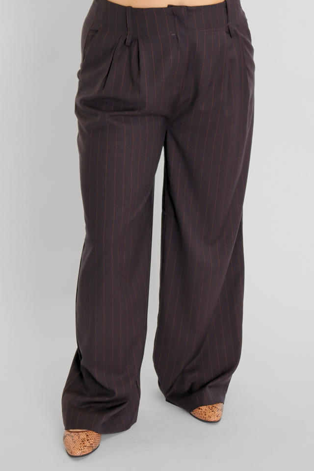Kandria Pant Brown Pinstripe Women's Bottoms Norr