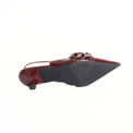 Kristin Kitten Burgundy Patent Women's Shoes Heels Bianco