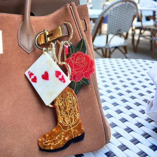 Hand-Painted Mini Ace of Hearts Bag Charm + Keychain Gifts + Accessories Bag Keychains Solar Eclipse