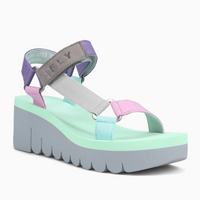 Yefa Grey/Pink Multi Women's Sandals Platforms Fly London    