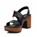 Con Clase Black Women's Sandals Heels All Black    