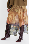Trapeeze Crinkle Sheer Midi Skirt Women's Bottoms Skirt Esthé