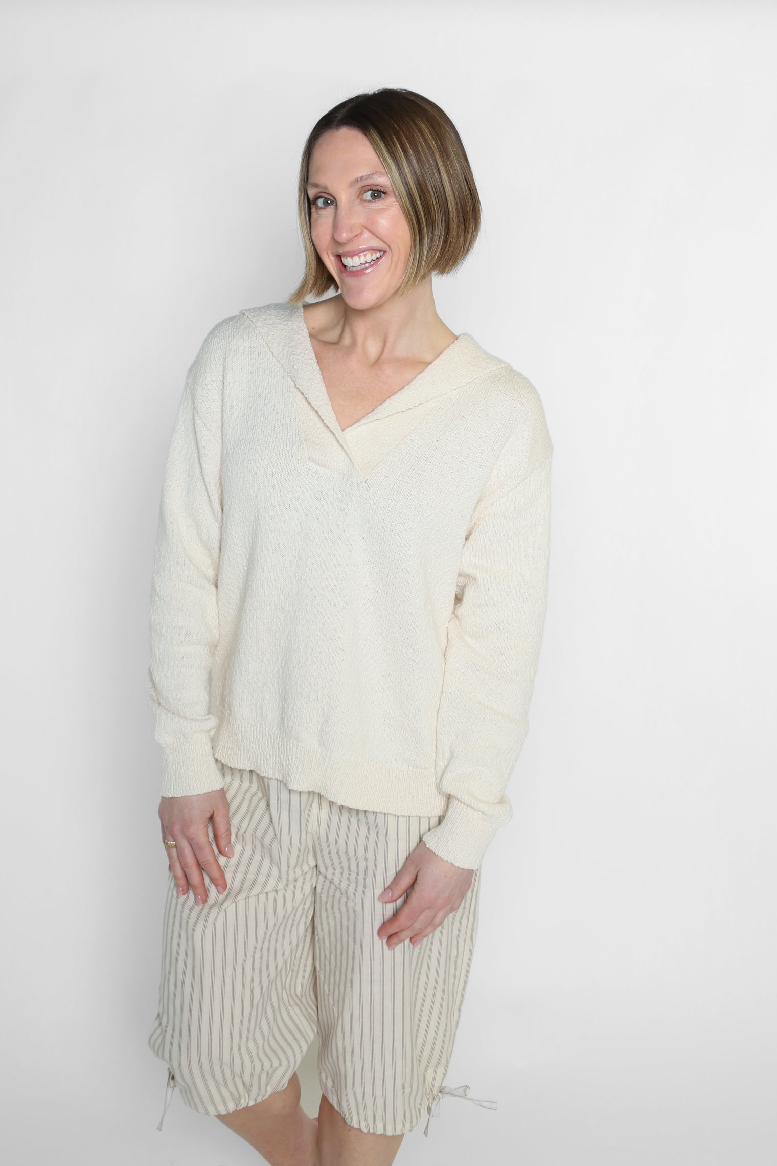 Harbor Pullover Vintage Women's Tops One Grey Day