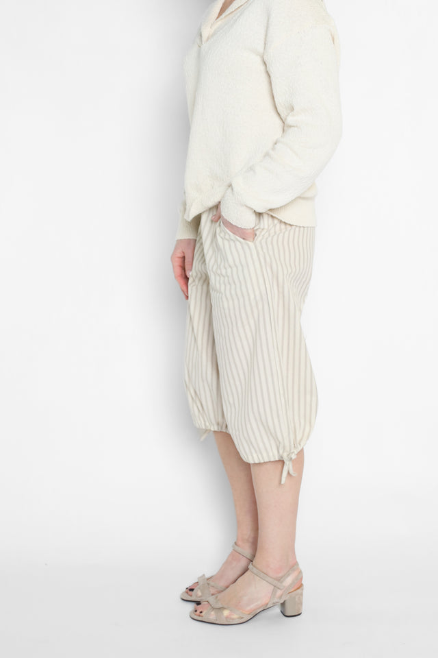 Catarina Capri Pants Yellow/Brown Stripe Women's Bottoms Hosbjerg